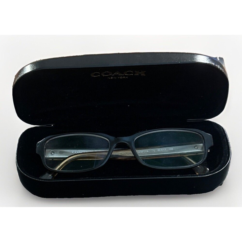 Coach HC 6083 5355 Dark Tortoise Crystal Lt Brown Eyeglasses 52-17-135 Case